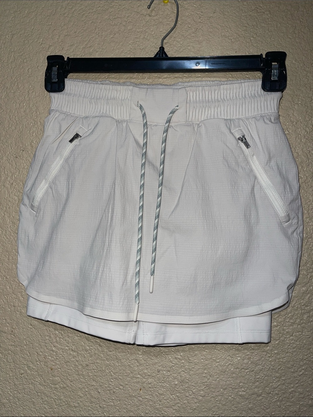 Athleta White Layered Athletic Skort with Drawcord